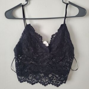 🎟 2 Piece Love Tree Black Lace Bandeau with Scalloped Edges & Lace Underwear